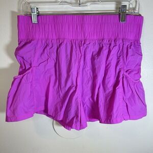 Pink Lily Shorts Women's L Pink Lined Athleisure Pockets Flirty